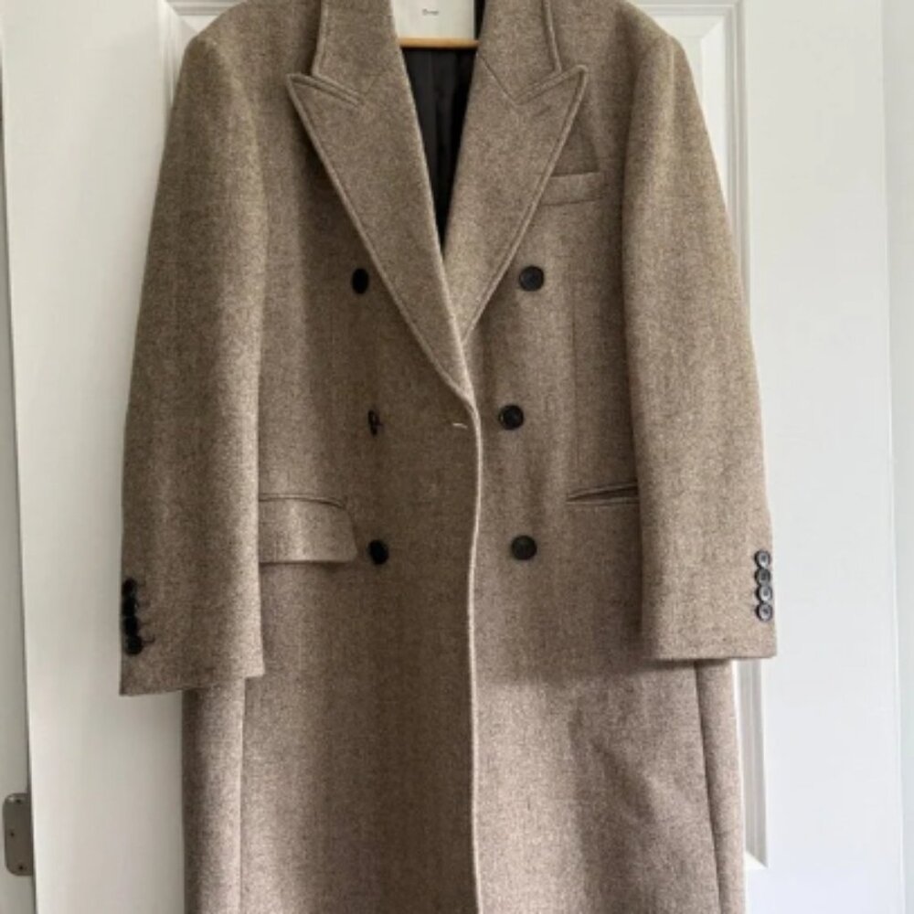 Chic Double-Breasted Tan Coat